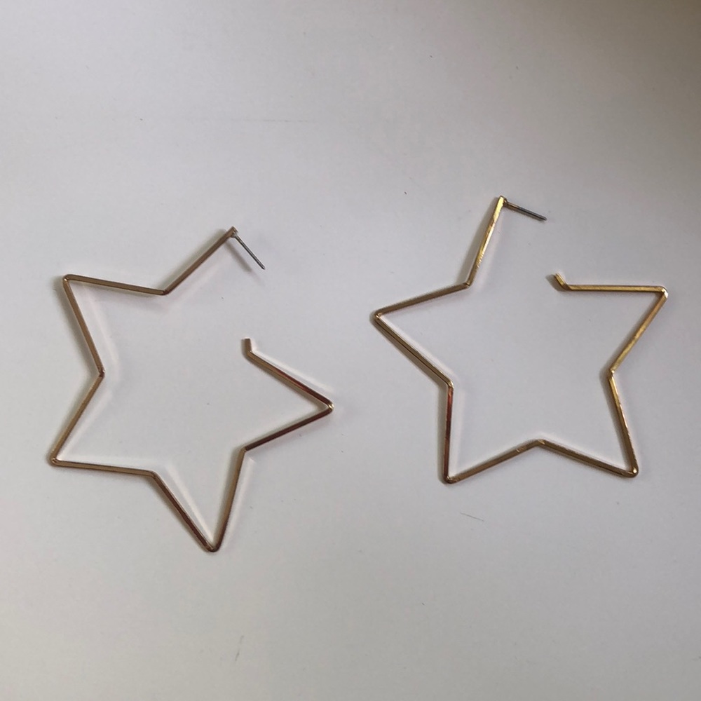 Urban Outfitters gold star hoops